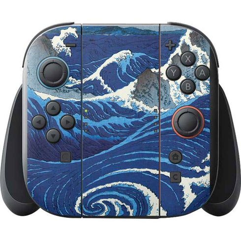 View of the Naruto whirlpools at Awa by Hiroshige Nintendo Switch 2 (2025) with Joy-Con Skin